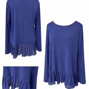 Michael Kors Navy Long Sleeve Top | XL | Like New